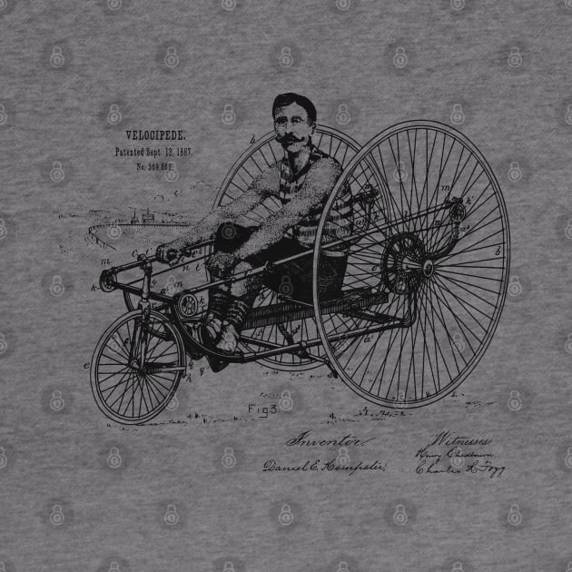 Vintage Velocipede Art 1887 Patent by MadebyDesign